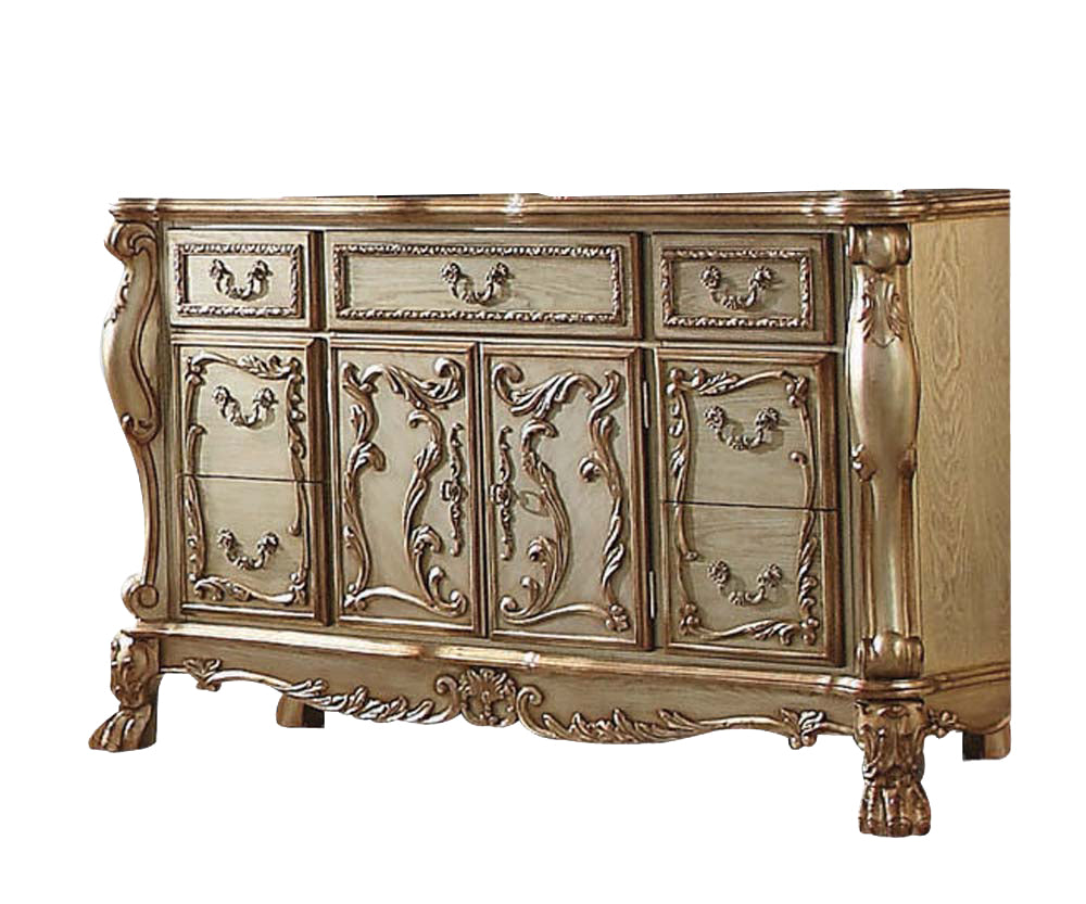 20" Gold Solid Wood Combo Dresser