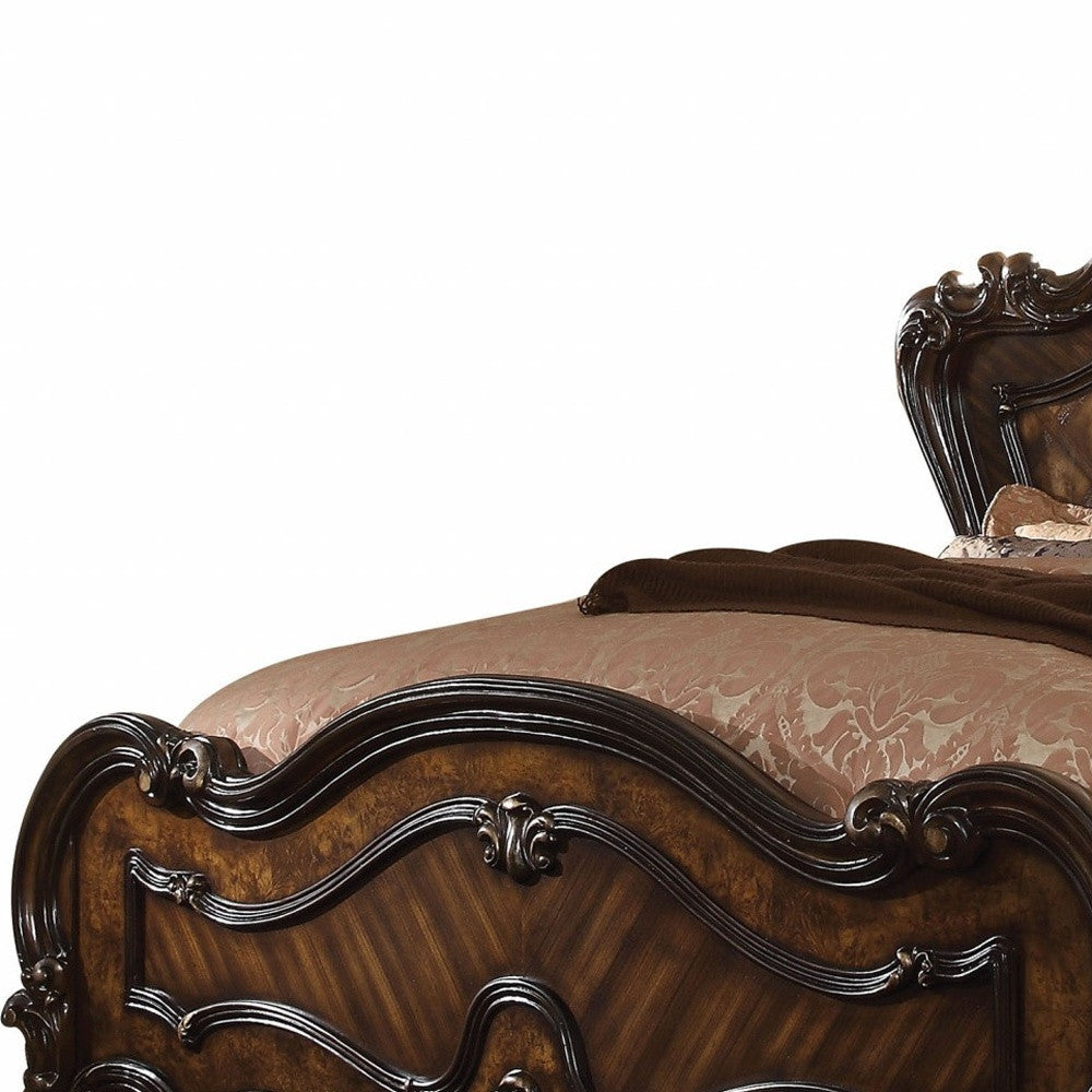 Dark Brown Solid Wood Bed Frame