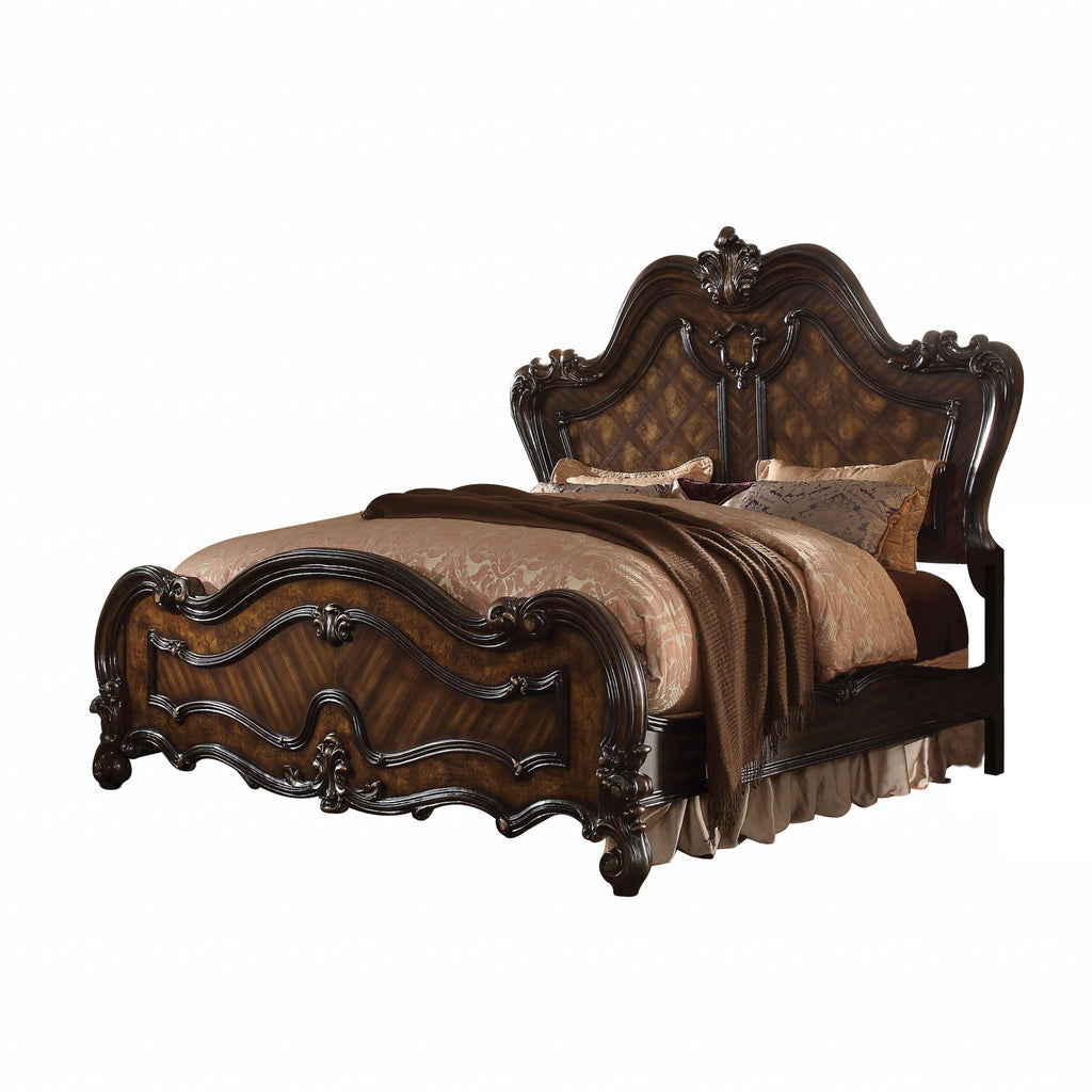 Dark Brown Solid Wood Bed Frame