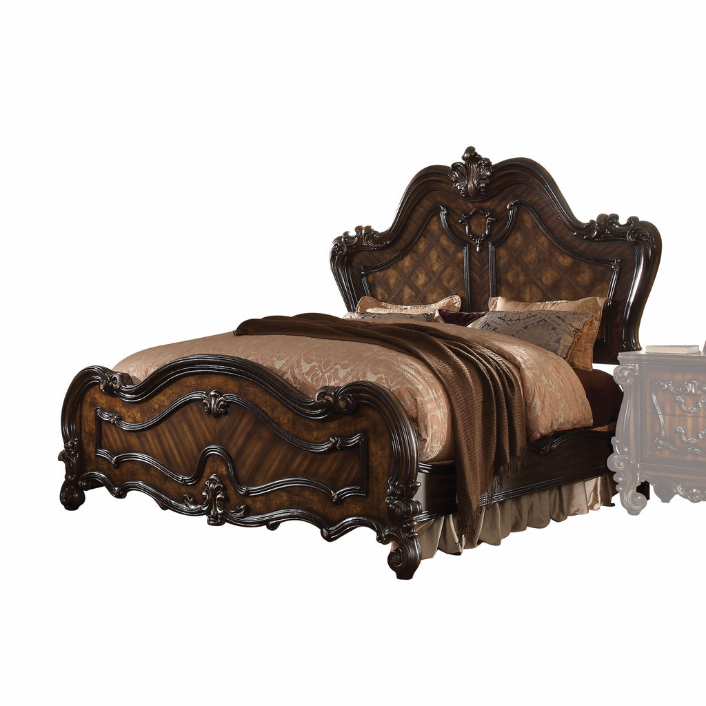 Dark Brown Solid Wood Bed Frame