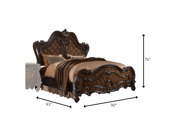 Dark Brown Solid Wood Bed Frame