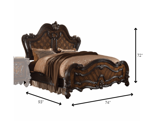 Dark Brown Solid Wood Bed Frame