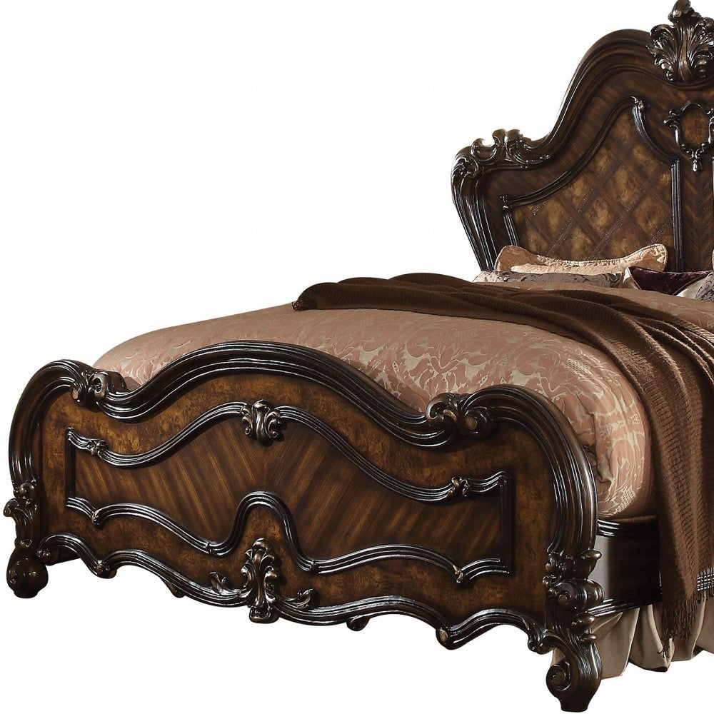 Dark Brown Solid Wood Bed Frame