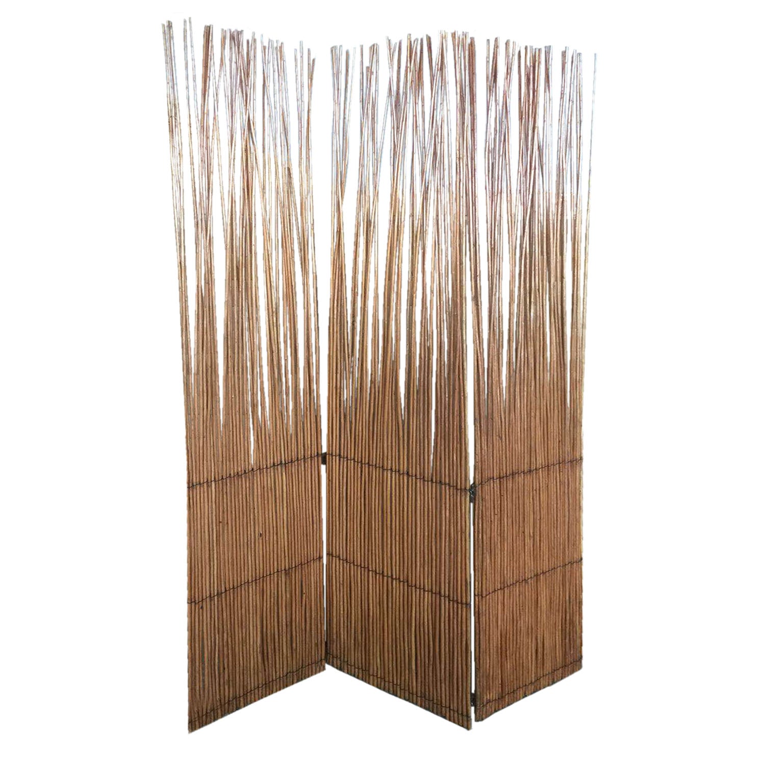 Three Panel Natural Willow Room Divider Screen