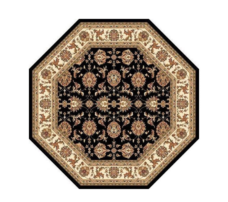 10' X 13' Black Ivory Machine Woven Floral Traditional Indoor Area Rug