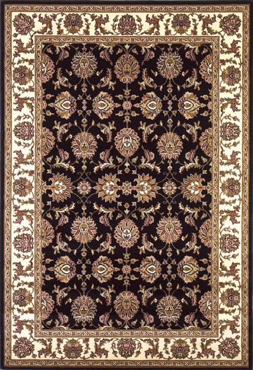 10' X 13' Black Ivory Machine Woven Floral Traditional Indoor Area Rug