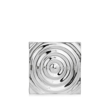 12" X 12" Silver Metallic Buffed Aluminum Abstract Ripple Wall Decor