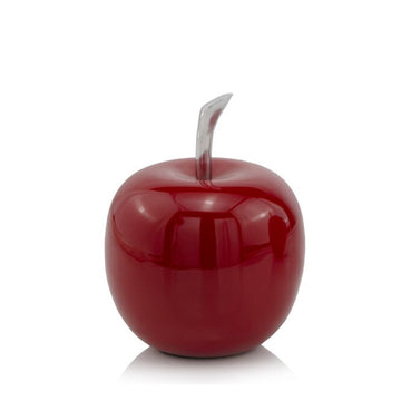 6" Red Aluminum Decorative Apple Tabletop Sculpture