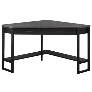 42" Gray and Black Corner Computer Desk