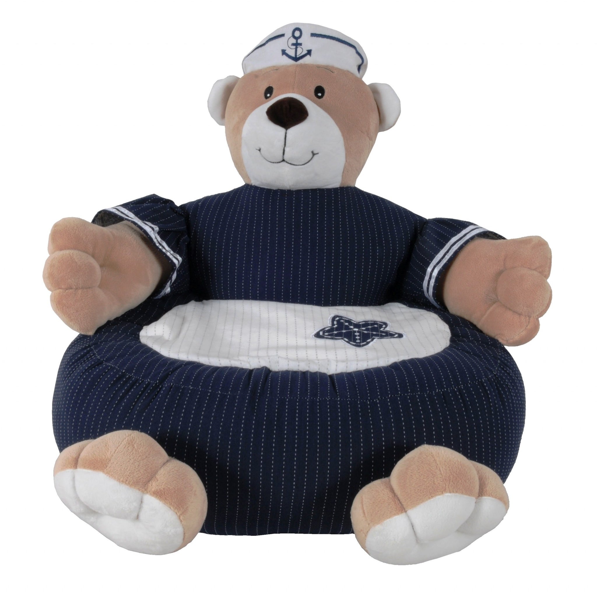 21.65" X 21.65" X 19.68" Whitebluenavy Bear Chair