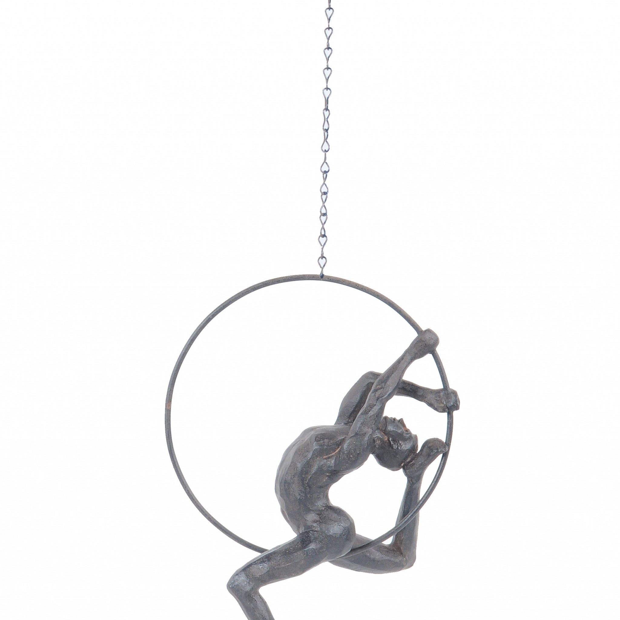 Athletic Man Hanging Ring Sculpture