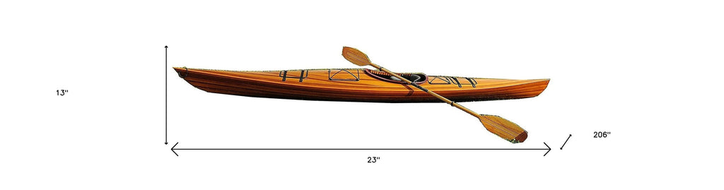 LuxxHomes  23" X 206" X 13" Wooden Kayak 1 Person