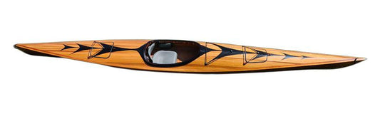 LuxxHomes  23" X 206" X 13" Wooden Kayak With Arrows Design