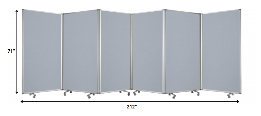 212 X 1 X 71 Green Metal 6 Panel Screen