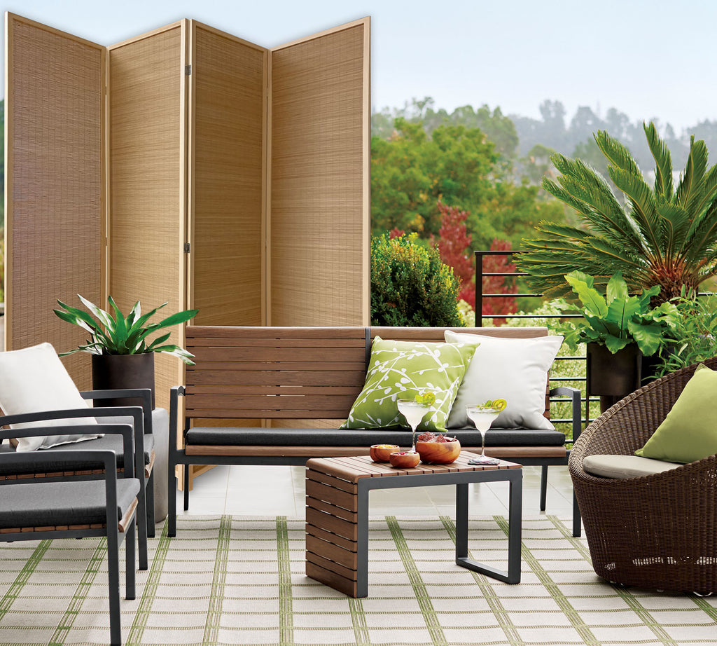 6" Light Bamboo 3 Panel Room Divider Screen