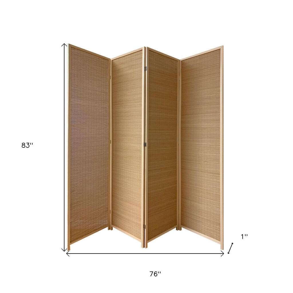 6" Light Bamboo 3 Panel Room Divider Screen