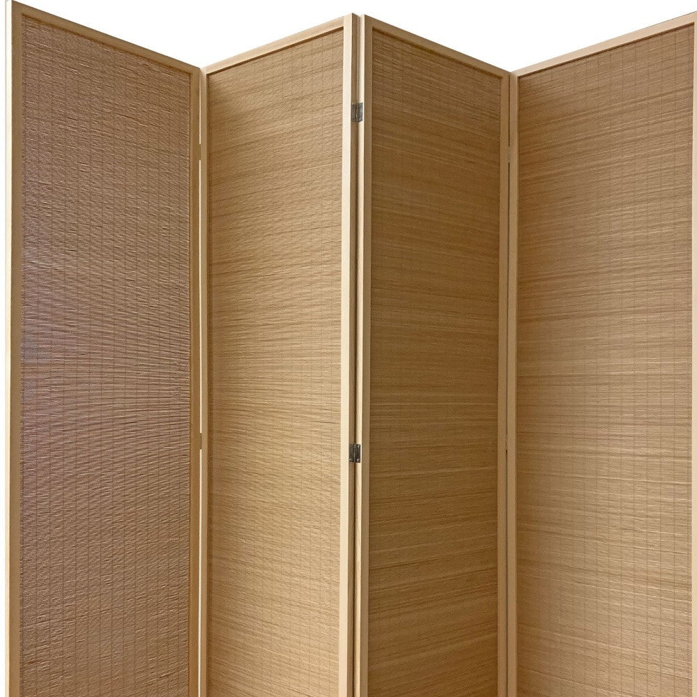 6" Light Bamboo 3 Panel Room Divider Screen