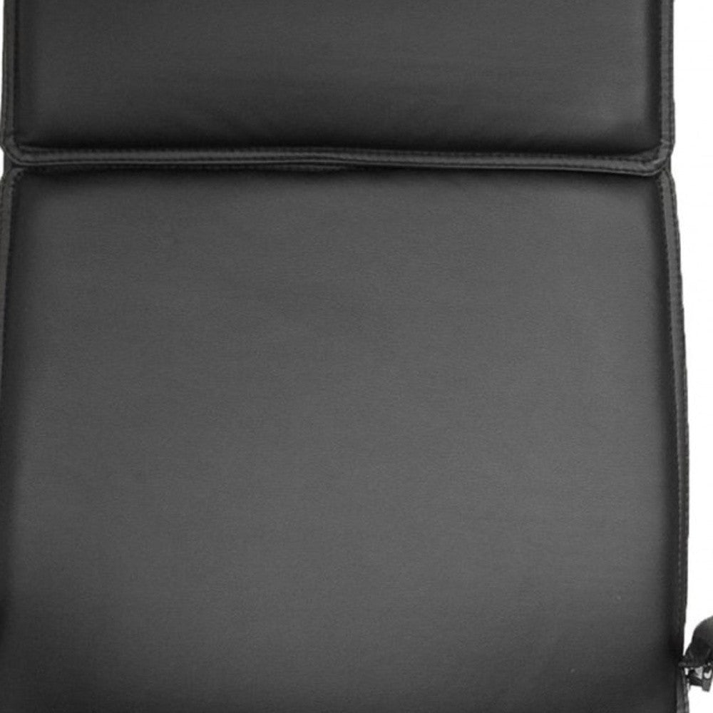 Black and Silver Adjustable Swivel Faux Leather Rolling Executive Office Chair