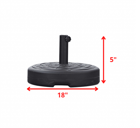 18 X 18 X 5 Black Water Injection Umbrella Base