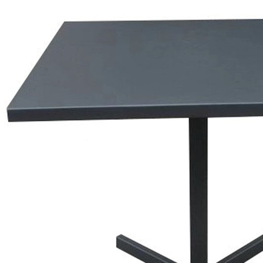 32" Gray Square Aluminum Pedestal Base Dining Table