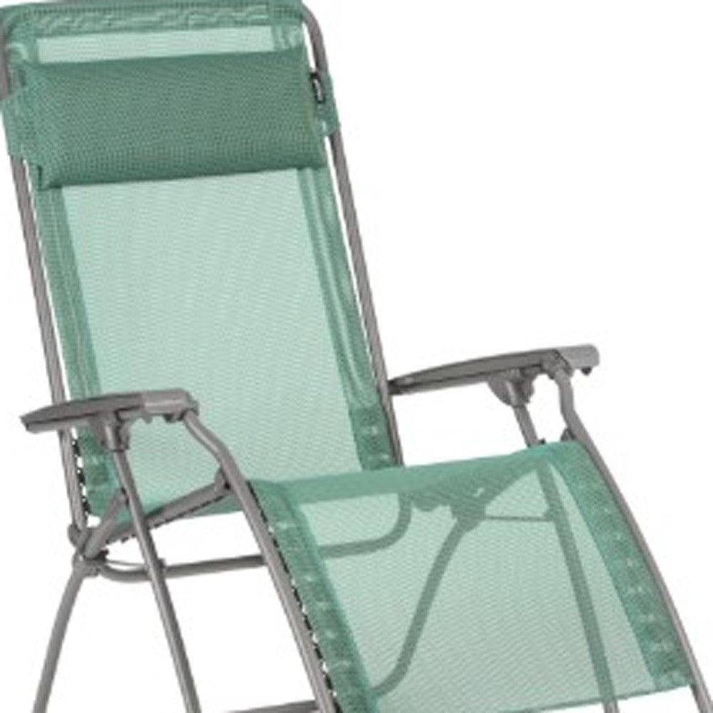 27" Blue Metal Outdoor Zero Gravity Chair with Blue Cushion