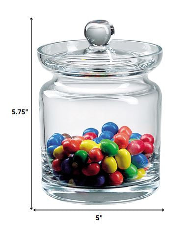 LuxxHomes  55 Mouth Blown Crystal Lead Free Biscuit Or Candy Jar