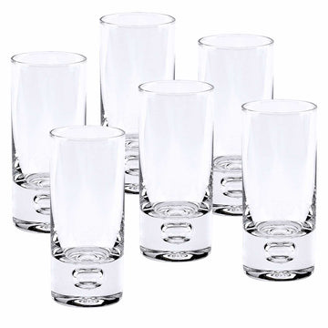 LuxxHomes  Mouth Blown Crystal 6 Pc Shot Or Vodka Glass Set  3 Oz