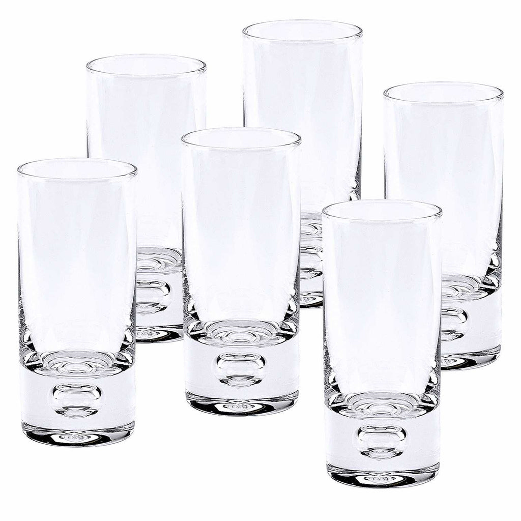 LuxxHomes  Mouth Blown Crystal 6 Pc Shot Or Vodka Glass Set  3 Oz