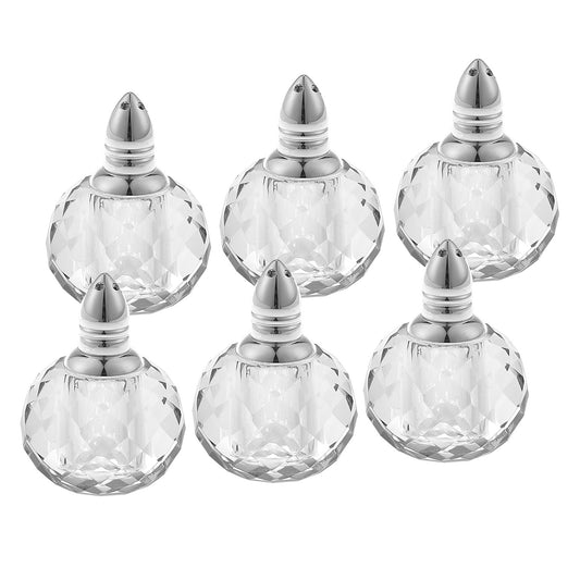 Individual Silver Crystal Zendra Design Salt And Peppers  Gift Boxed 6 Pc Set