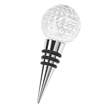 LuxxHomes  Hand Crafted Crystal Golf Ball Bottle Stopper