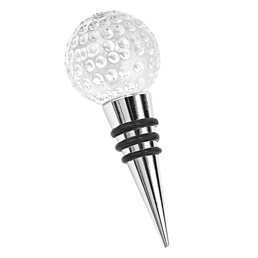 LuxxHomes  Hand Crafted Crystal Golf Ball Bottle Stopper