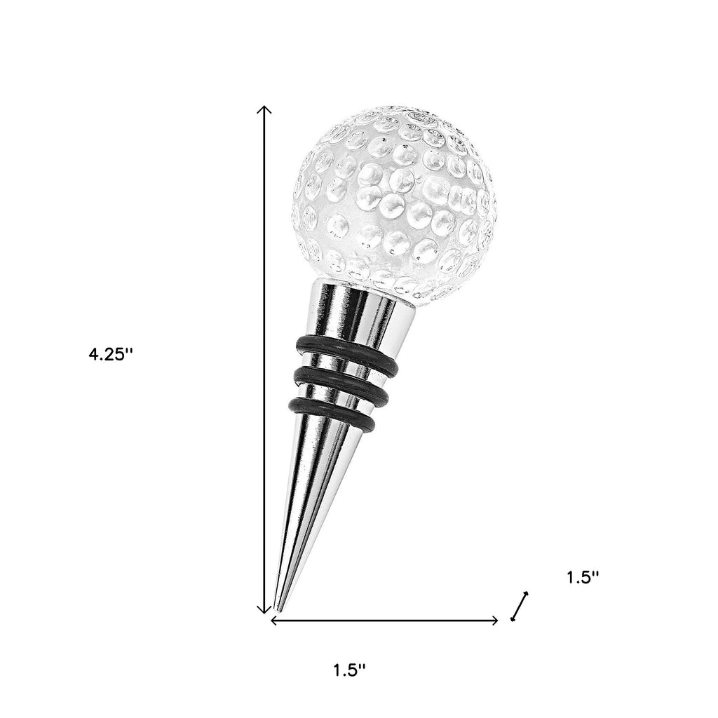 LuxxHomes  Hand Crafted Crystal Golf Ball Bottle Stopper