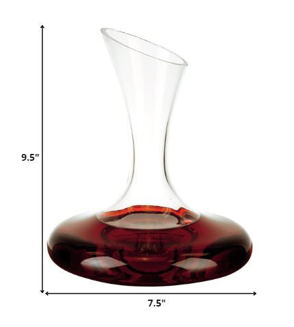 LuxxHomes  2 X 75 X 95 Mouth Blown Crystal Lead Free Wine Carafe  32 Oz