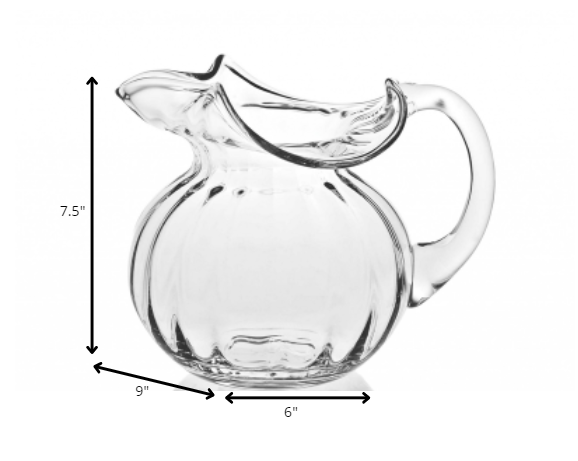 LuxxHomes  Mouth Blown Glass Pitcher  42 Oz