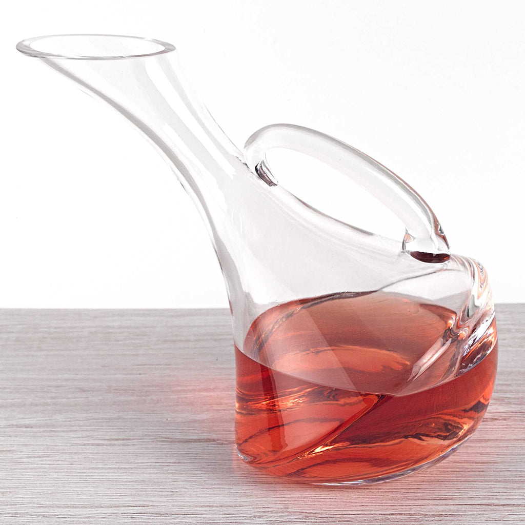 LuxxHomes  Mouth Blown Glass Wine Carafe  32 Oz