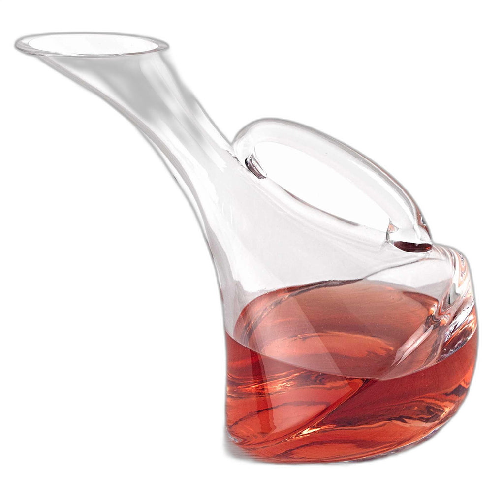 LuxxHomes  Mouth Blown Glass Wine Carafe  32 Oz