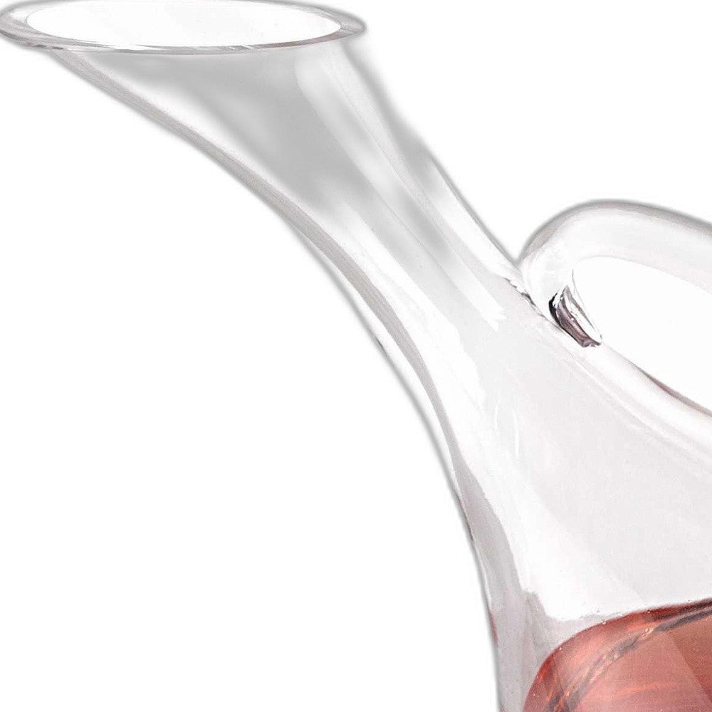 LuxxHomes  Mouth Blown Glass Wine Carafe  32 Oz