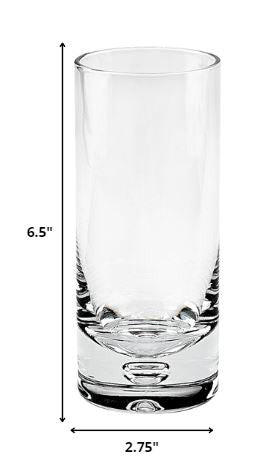 LuxxHomes  Mouth Blown Crystal Lead Free Hiball Glass 13 Oz  4 Pc Set