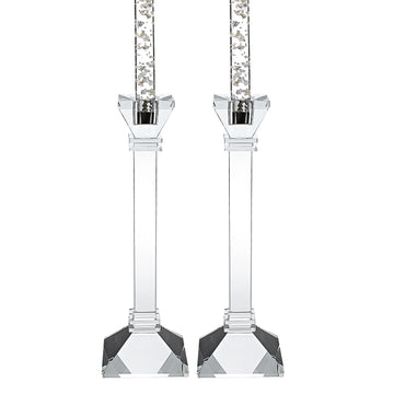 LuxxHomes  Hand Crafted Crystal Pair Classic Candle Holders