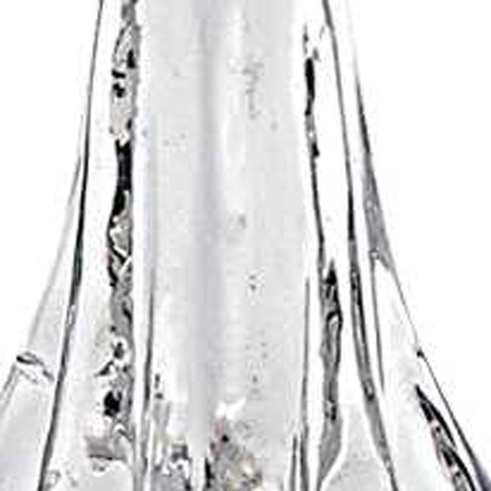 12" Mouth Blown Clear Glass Christmas Tree Sculpture