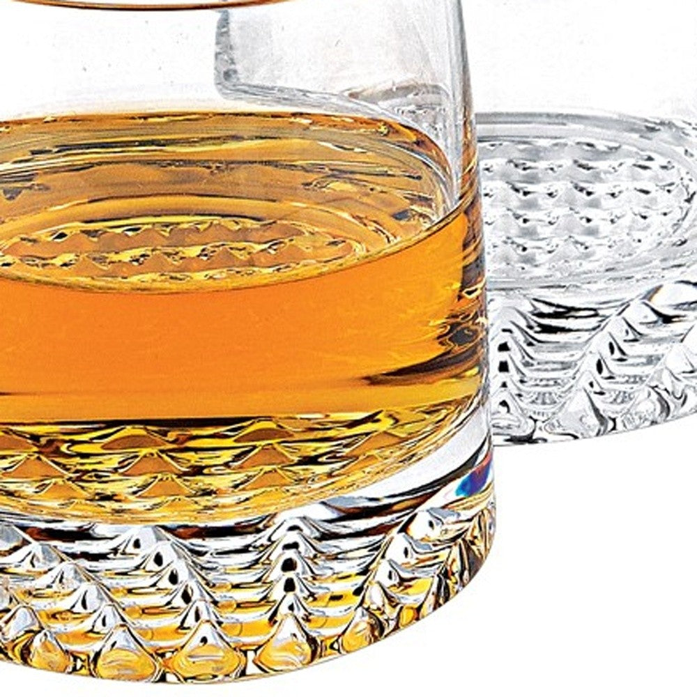 LuxxHomes  Mouth Blown European Crystal 5 Pc Whiskey Set