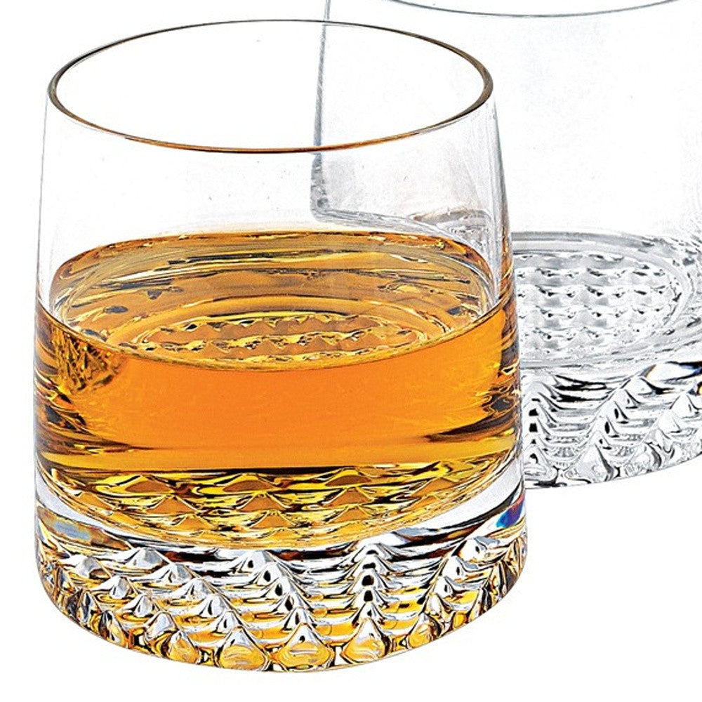 LuxxHomes  Mouth Blown European Crystal 5 Pc Whiskey Set