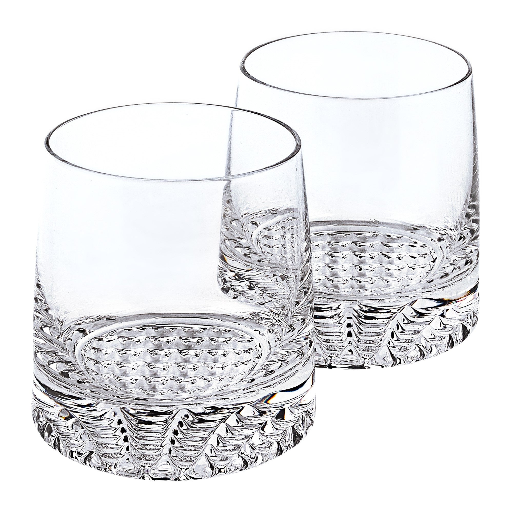 LuxxHomes  Mouth Blown European Crystal Whiskey Set 4 Pc Rocks Or Dof Set