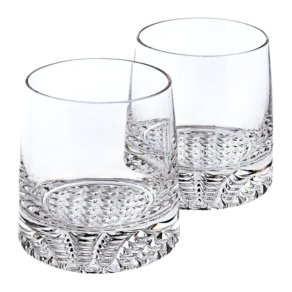 LuxxHomes  Mouth Blown European Crystal Whiskey Set 4 Pc Rocks Or Dof Set