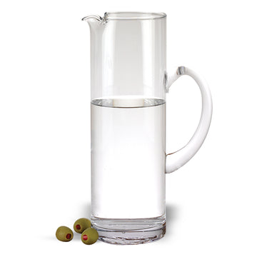 10" Clear Mouth Blown Lead Free Crystal Glass Pitcher