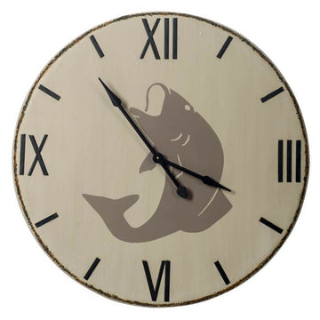 LuxxHomes  3" Circle Black Wood Analog Wall Clock