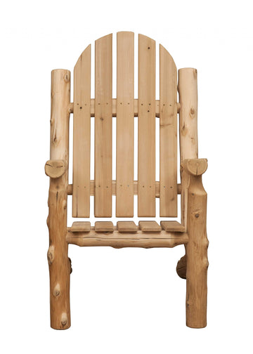 LuxxHomes  27" Natural Solid Wood Indoor Outdoor Arm Chair