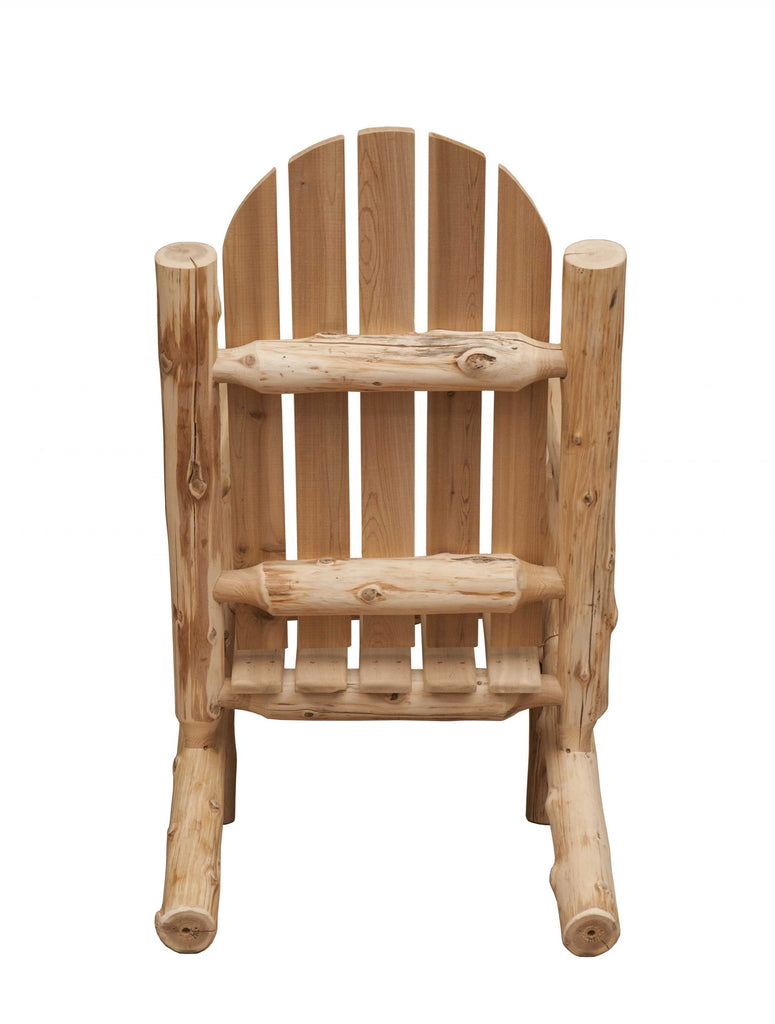 LuxxHomes  27" Natural Solid Wood Indoor Outdoor Arm Chair