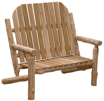 LuxxHomes  48" Natural Solid Wood Indoor Outdoor Arm Chair