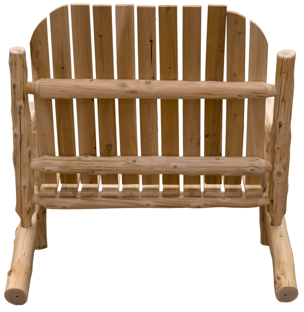 LuxxHomes  48" Natural Solid Wood Indoor Outdoor Arm Chair